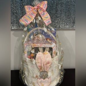 Easter Gift Basket with Pink Bunny Frozen theme
